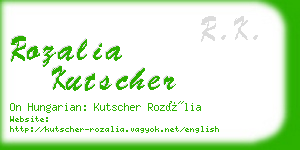 rozalia kutscher business card